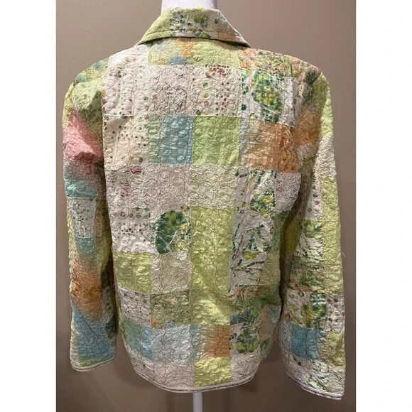 Yak Magik Quilted Patchwork Womens Jacket Lace Cottagecore Boho Western  Sz M - Picture 2 of 14